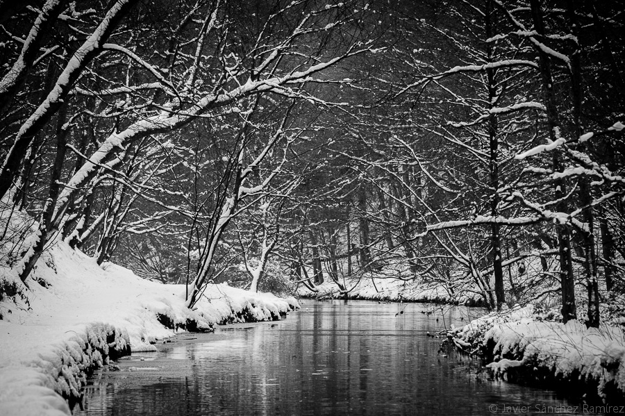Snow yorkshire river