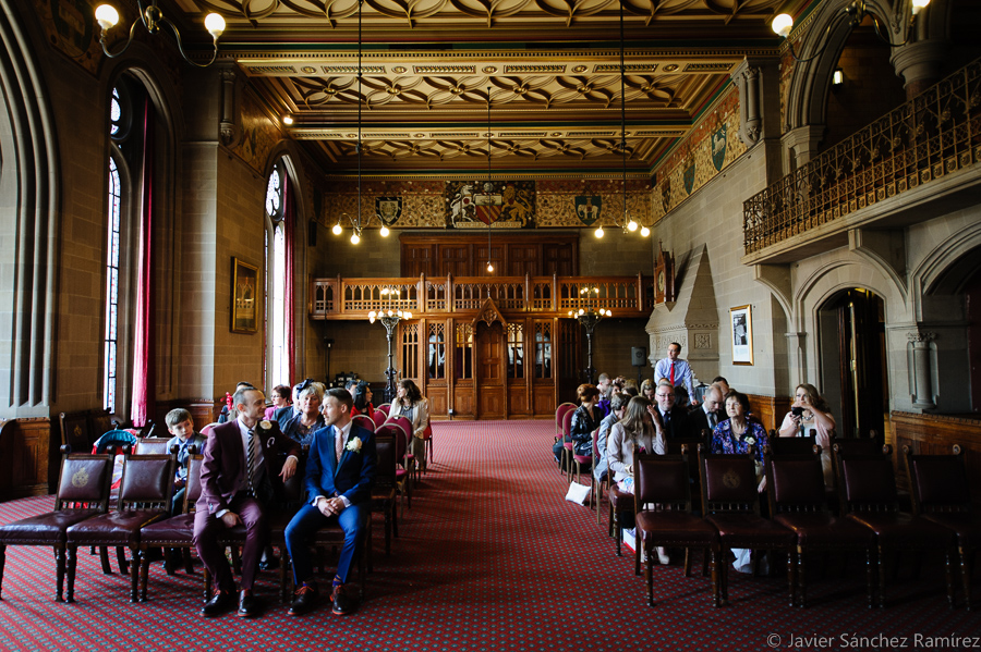 Ceremony room in Manchester Town Hall