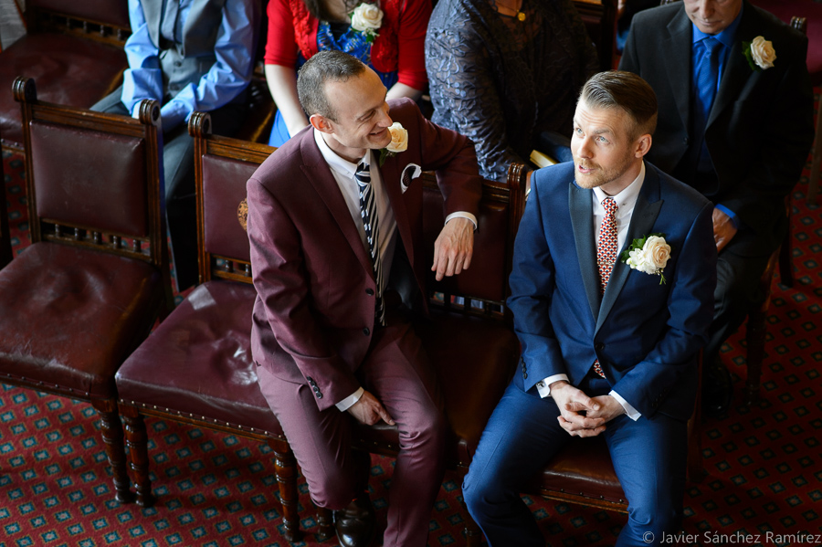 The groom and the best man speaking