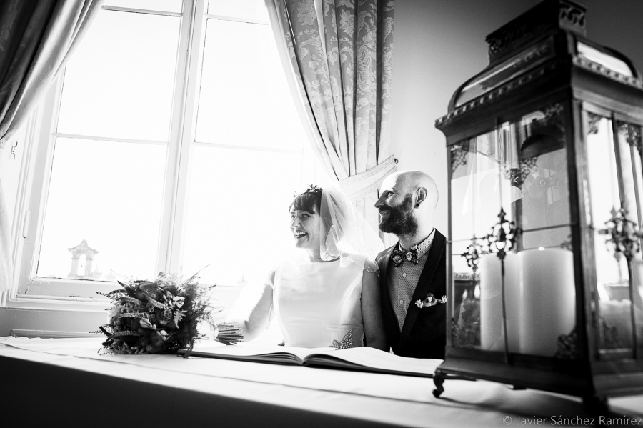 black and white wedding photographer Saltaire