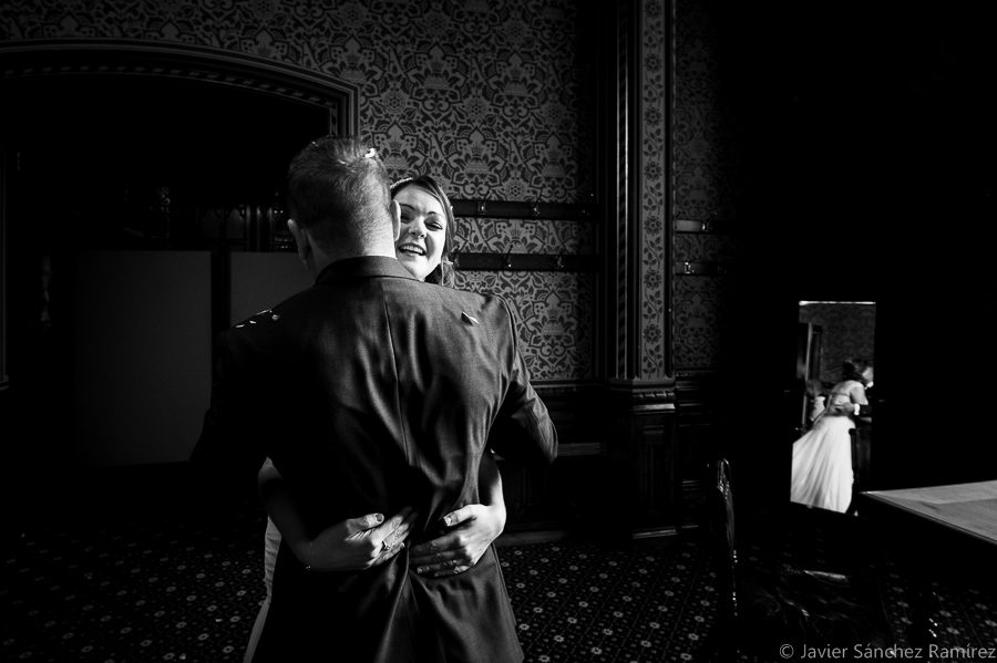 Bride and groom after wedding ceremony. Manchester wedding photographer.